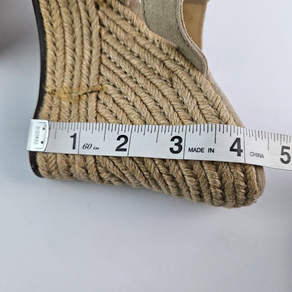 UGG Tawnie Beige/Cream Suede Espadrille Wedge Sandal 6 1000404 - Picture 9 of 13